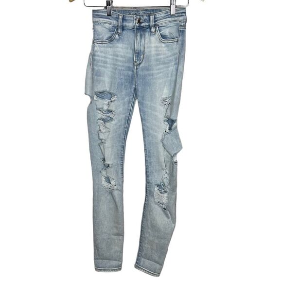 American Eagle Outfitters Denim - American Eagle distressed high-rise curvy jeggings size 0 regular